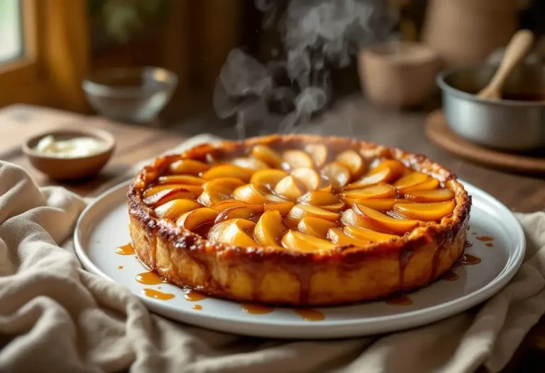 Pommes dorées, caramel brun et pâte maison : la tarte Tatin de Julie Andrieu va vous faire oublier la vôtre à jamais