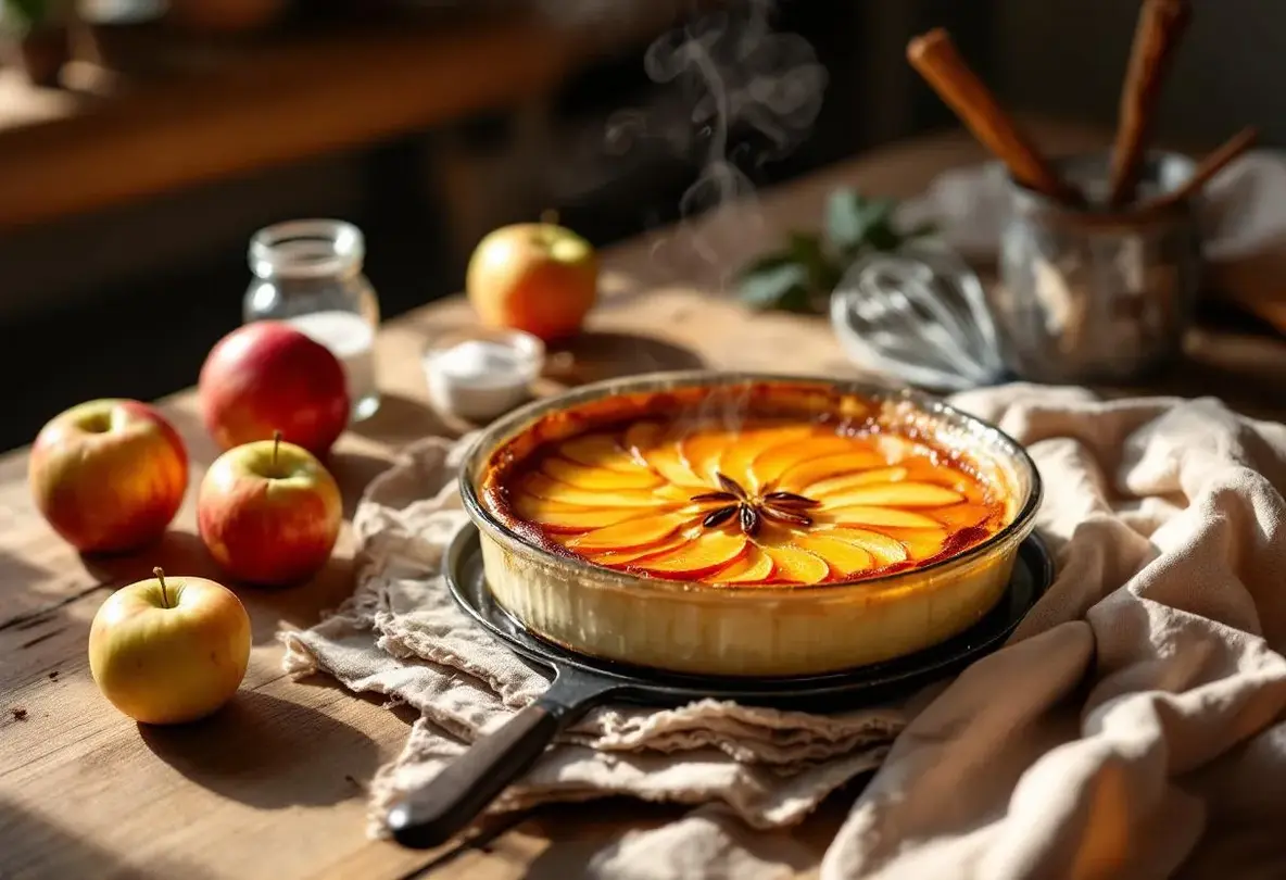 Un flan au parfum vanillé et aux pommes fondantes : la douceur maison de ma grand-mère qui réchauffe les après-midis frais d’automne